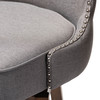 Baxton Studio Gradisca Grey Button-Tufted Upholstered Swivel Barstool, PK2 129-7073